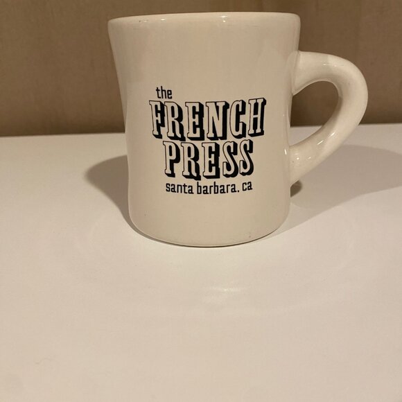 French Press Santa Barbara‎ Coffee Mug – Vintage Diner Style 4” - Picture 2 of 4